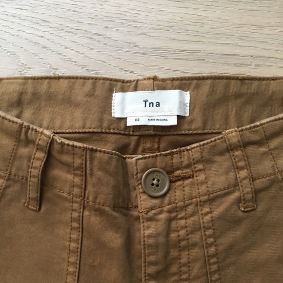 Aritzia TNA Cotton Straight Leg Brown Khaki Pants - Picture 9 of 11
